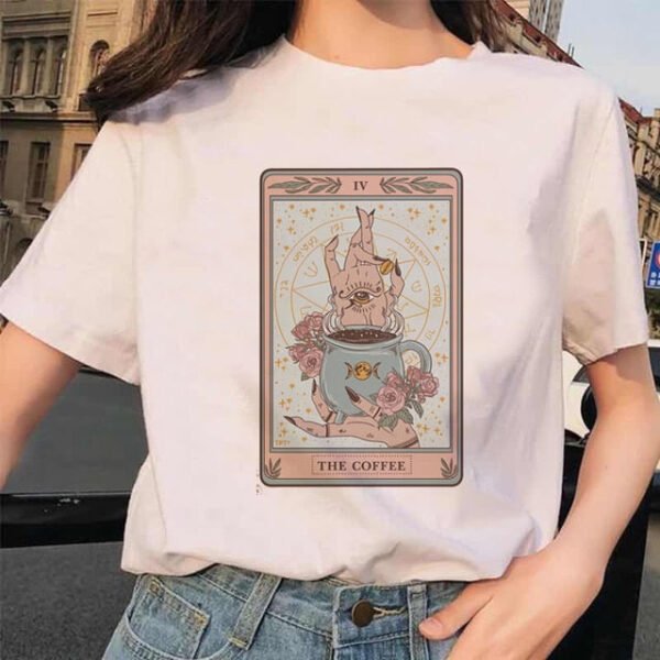 Women's Tarot Card Flower Funny Time Ladies Cartoon Fashion Short Sleeve Summer Printed T-shirt Women's T-shirt Top Pattern. - T-shirts