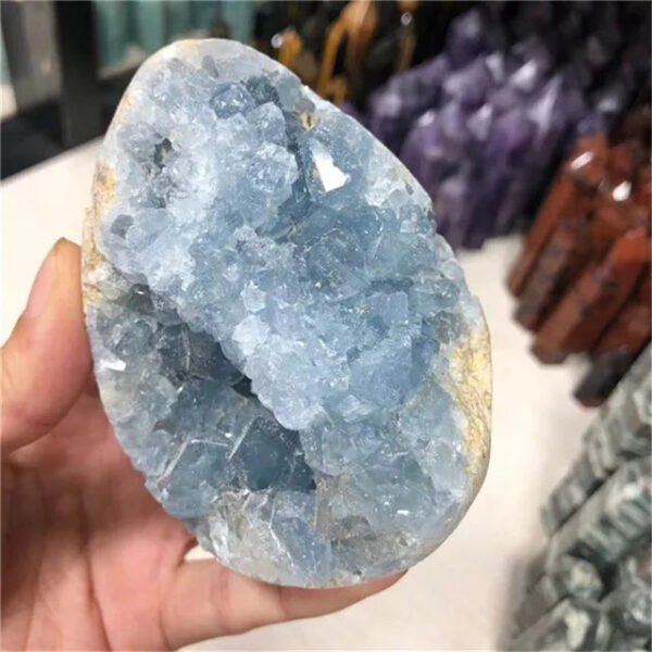 new arrivals crystals minerals healing stones egg shaped natural blue celestite crystals geode for home decoration