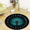 Celtic Viking Round Rug Floor Mat Tree of Life Round Carpet Yggdrasil Floor Mat Anti Slip Chair Mat for Children Kids Playmat| |