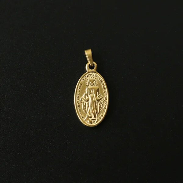 18K Gold Portrait Coin Cross Peach Heart Angel Charms Vintage Pendant b