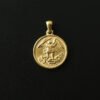 18K Gold Portrait Coin Cross Peach Heart Angel Charms Vintage Pendant b