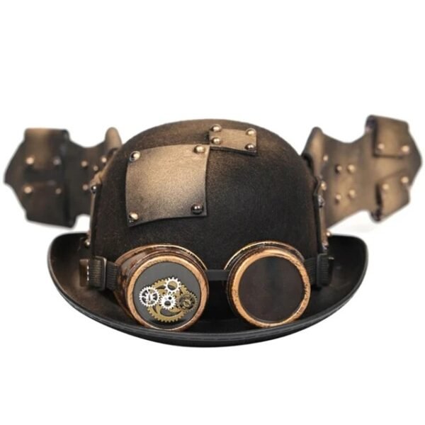 Steampunk Men Hat With Goggles Gay Top Hat Steampunk Bowler Top Hat Vintage Halloween Top Hat Gothic Carnival Nightclub