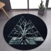 Viking Valknut Yggdrasil Tree of Life Round Area Rug: Stylish Décor
