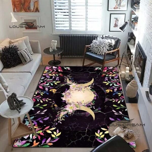 Triple Moon Goddess Rug and Carpet 3D Printing Hecate witch Home Decoration Living Room Bedroom Entrance Large Area Soft Carpet| |