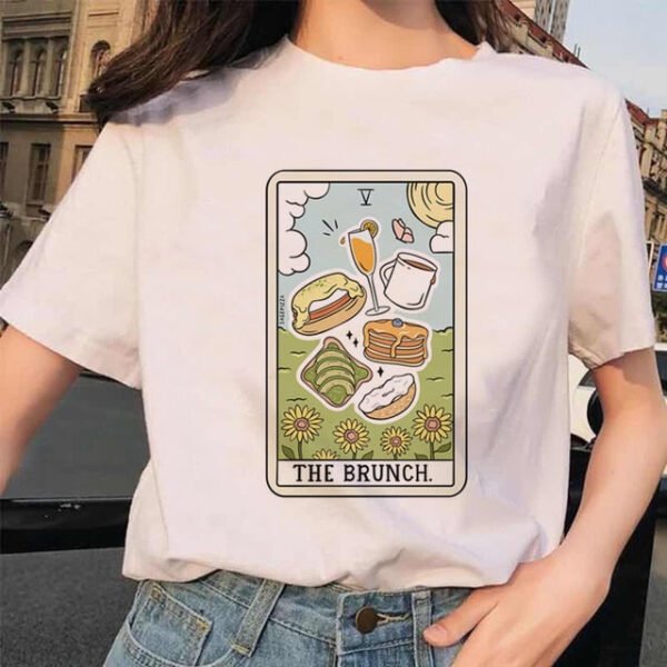 Women's Tarot Card Flower Funny Time Ladies Cartoon Fashion Short Sleeve Summer Printed T-shirt Women's T-shirt Top Pattern. - T-shirts