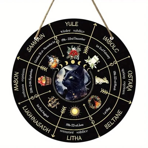 Magical Witchcraft Tree Wheel of the year Wooden Door Sign