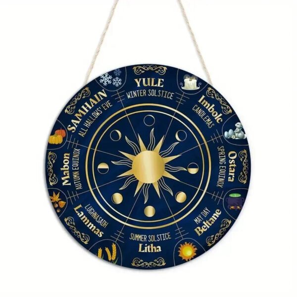 Magical Witchcraft Tree Wheel of the year Wooden Door Sign