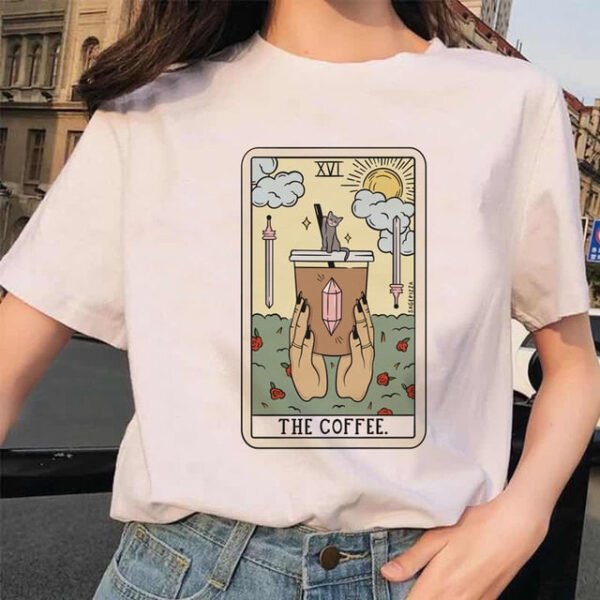 Women's Tarot Card Flower Funny Time Ladies Cartoon Fashion Short Sleeve Summer Printed T-shirt Women's T-shirt Top Pattern. - T-shirts