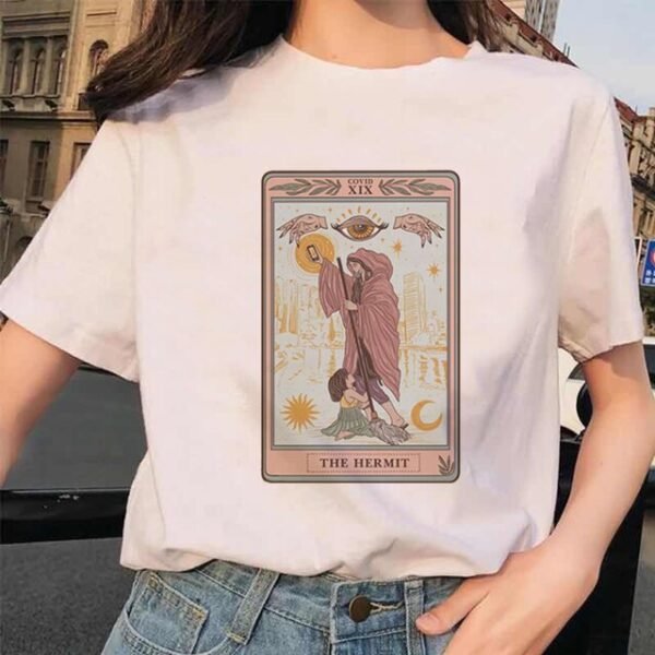 Women's Tarot Card Flower Funny Time Ladies Cartoon Fashion Short Sleeve Summer Printed T-shirt Women's T-shirt Top Pattern. - T-shirts