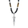 TIBETAN BUDDHIST PHURBA KILAYA THE MAGIC DAGGER WITHTIGER’S EYE LAVA STONE NECKLACE FOR MEN JEWELRY