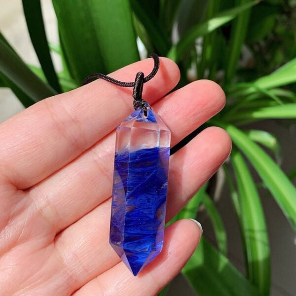 Big Natural Stone Crystal Jewelry Lapis Amethysts Opal Pink Quartz Obsidian Bullet Hexagonal Pendulum Pendant Necklace Amulet