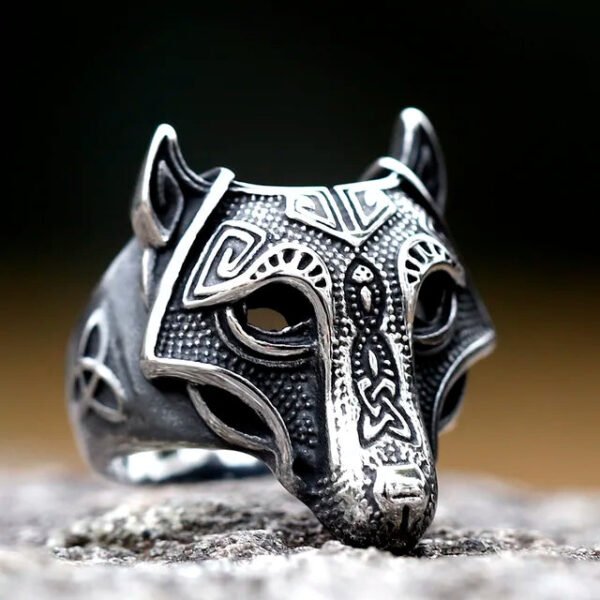 Viking wolf Ring Punk animal Ring Fancy Halloween Jewelry