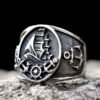 NEW Men's 316L stainless steel Viking biker ship's anchor Ring For Men fashion Chic Fancy Halloween Jewelry free shipping