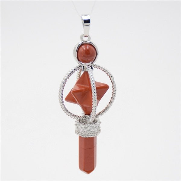 Pendulum Reiki Crystal | Pendant Reiki Healing Stone | Crystal Stones Merkaba - Women