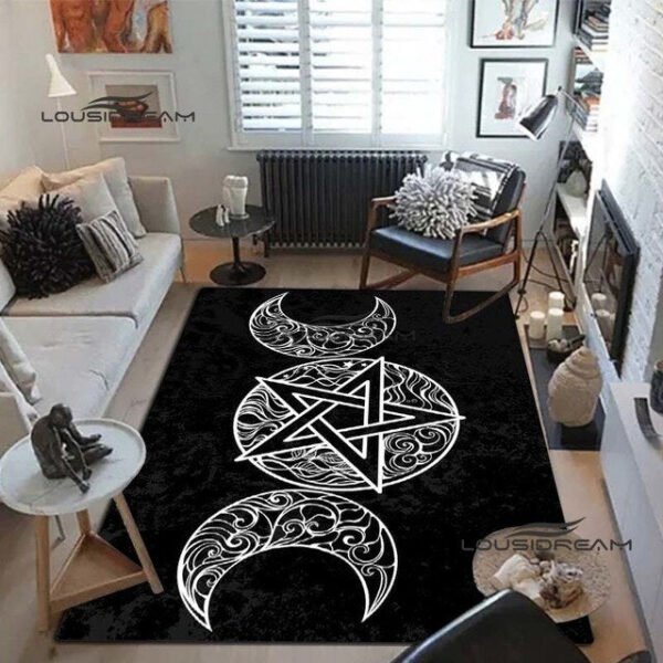 Triple Moon Goddess Rug and Carpet 3D Printing Hecate witch Home Decoration Living Room Bedroom Entrance Large Area Soft Carpet| |