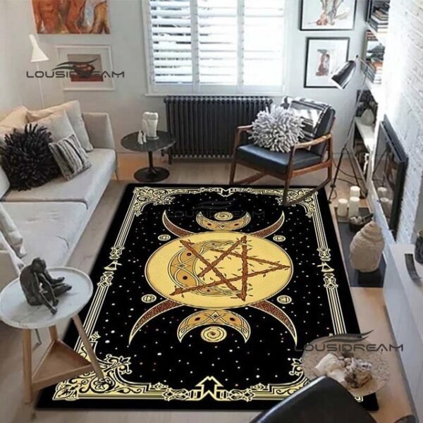 Triple Moon Goddess Rug and Carpet 3D Printing Hecate witch Home Decoration Living Room Bedroom Entrance Large Area Soft Carpet| |