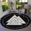 Transform Your Space with the Power of Norse Mythology: Tree of Life Valknut Round Rug