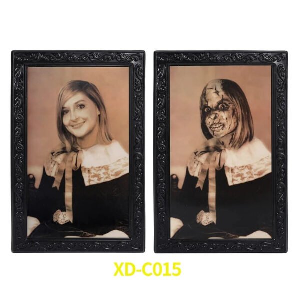 Halloween Decoration 3D Changing Face Moving Picture Frame - Spooky Ghost Portrait Halloween Wall Decoration
 