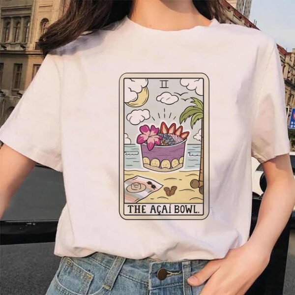 Women's Tarot Card Flower Funny Time Ladies Cartoon Fashion Short Sleeve Summer Printed T-shirt Women's T-shirt Top Pattern. - T-shirts