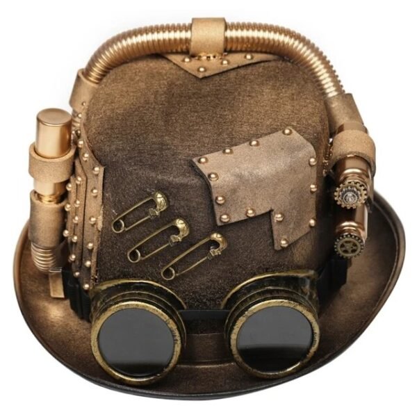 Steampunk Men Hat With Goggles Gay Top Hat Steampunk Bowler Top Hat Vintage Halloween Top Hat Gothic Carnival Nightclub