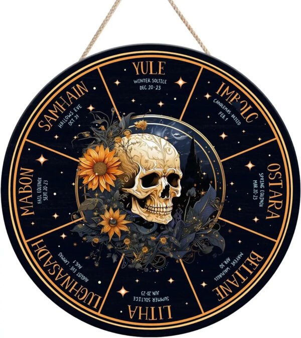 Wheel of the Year Wooden Wall Plaque - Witch Pagan Wiccan Sabbat Decor