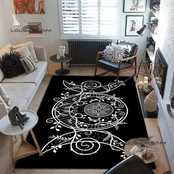 Triple Moon Goddess Rug and Carpet 3D Printing Hecate witch Home Decoration Living Room Bedroom Entrance Large Area Soft Carpet| |