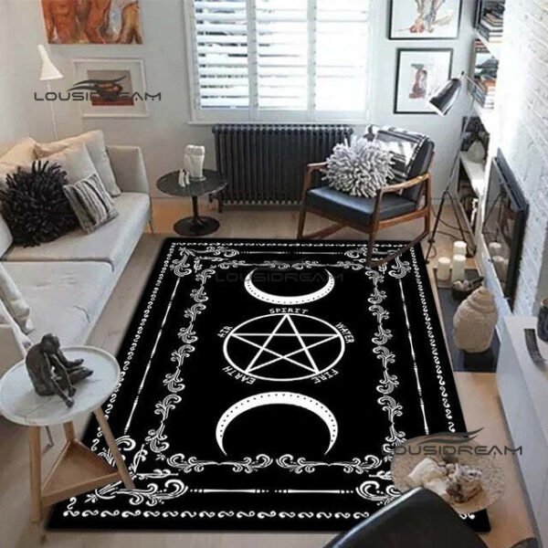 Triple Moon Goddess Rug and Carpet 3D Printing Hecate witch Home Decoration Living Room Bedroom Entrance Large Area Soft Carpet| |