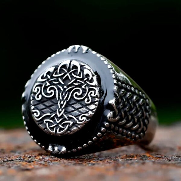 intage Viking Tree Of Life Ring For Men Nordic Mythology Stainless Steel Yggdrasils Ring Fashion