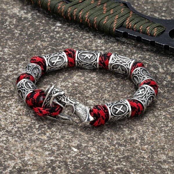 Norse Vikings Axes Wrap Bracelets Men Mjolnir Hammer Camping Paracord Survival Rope Wristband Amulet Handmade Male Jewelry Gifts