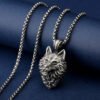 Vintage Metal Tin Lion Head Pendant Necklaces Men's Hip Hop Punk Animal Tiger Bear Wolf High End Couple Sweater Chain Jewelry