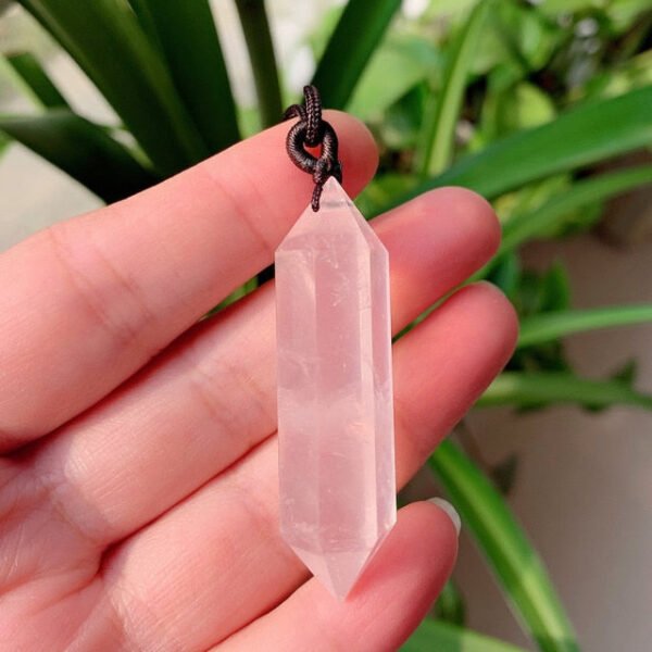Big Natural Stone Crystal Jewelry Lapis Amethysts Opal Pink Quartz Obsidian Bullet Hexagonal Pendulum Pendant Necklace Amulet