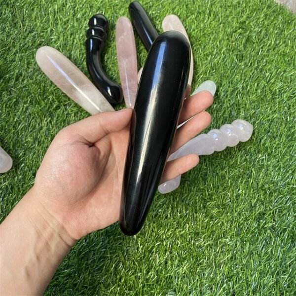Natural Rose Quartz Yoni Wands Gemstone Crafts Pleasure Wand Body Hand Massage Wood Magic Stone
