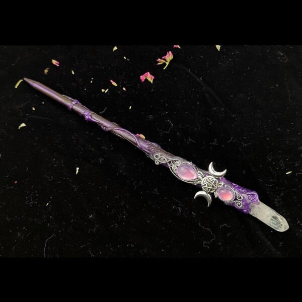 Pagan Witch Altar Adornment Wand For Wicca Fans Mysterious Quartz Power Magic Witch Wands Elf Cane