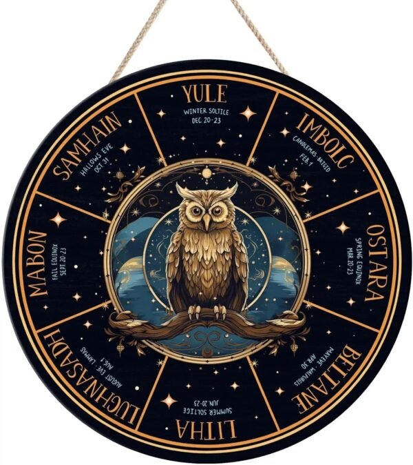 Wheel of the Year Wooden Wall Plaque - Witch Pagan Wiccan Sabbat Decor