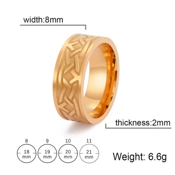 My Shape Viking Celtics Knot Ring For Men Women Black Color Geometric Stainless Steel Finger Rings Vintage Male Jewelry Anillos - Rings