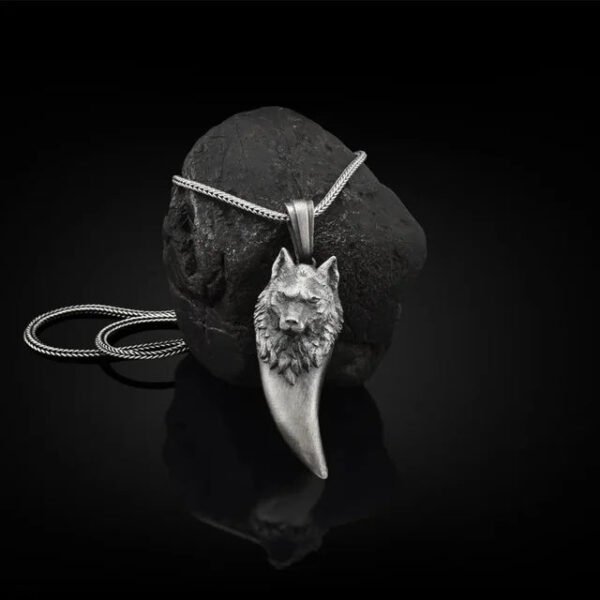 Punk Men's Wolf Head Lion Bear Fox Pure Tin Pendant Necklace Hip Hop Retro Animal Collar Chain Birthday Party Jewelry Gift
