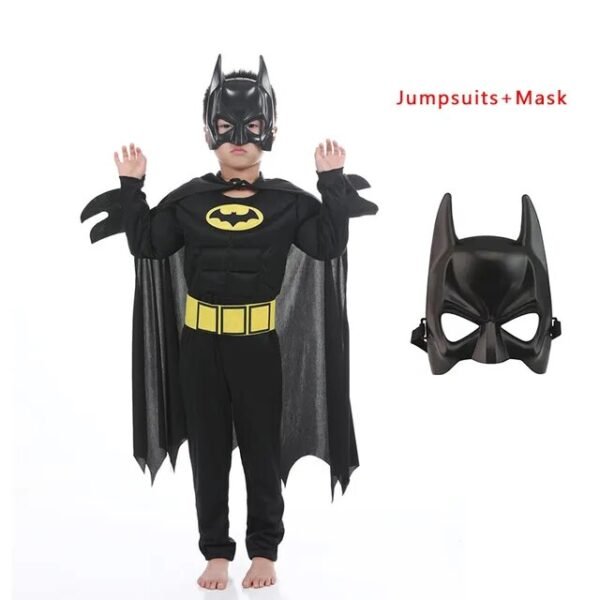 Children Boys Bat Man Costume Batboy Fancy Dress Tutu Super Kids Hero Cosplay Halloween Costume Outfits Comic Masquerade Evening