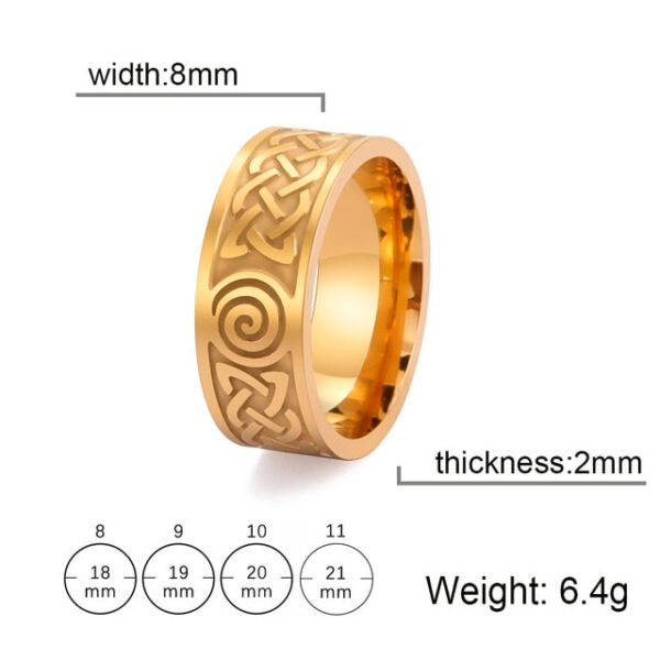 My Shape Viking Celtics Knot Ring For Men Women Black Color Geometric Stainless Steel Finger Rings Vintage Male Jewelry Anillos - Rings