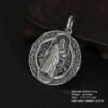 Sterling Silver Saint Benedict Medallion Cross Pendant Necklace Catholic Exorcism Amulet