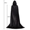 Halloween Costume Hooded Cloak Wicca Robe Cosplay Costumes Black Black Cloak Scary Witch Devil Role Play Halloween Party Decor