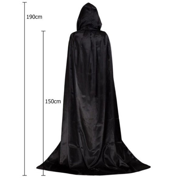 Halloween Costume Hooded Cloak Wicca Robe Cosplay Costumes Black Black Cloak Scary Witch Devil Role Play Halloween Party Decor