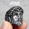 316L Stainless Steel Men Ring Christian Jesus Face Rings Religion Amulet Punk Rock for Male Biker Boyfriend Jewelry Best Gift