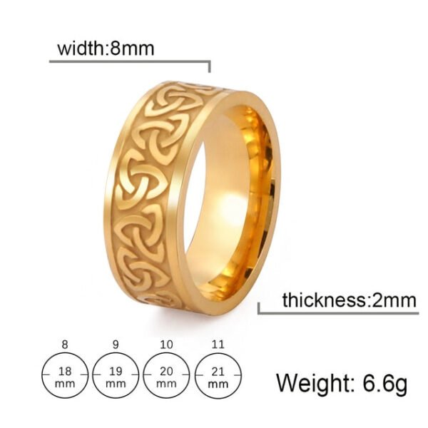 My Shape Viking Celtics Knot Ring For Men Women Black Color Geometric Stainless Steel Finger Rings Vintage Male Jewelry Anillos - Rings