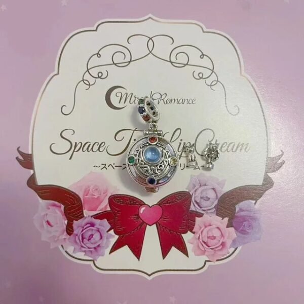 925 Sterling Silver Anime Sailor Moon Prism Compact Polly Pocket Charm Bead With 2 Mini Dolls For Pandora Bracelet Fans Jewelry