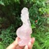 Mermaid Crystal Stones | Natural Stone Mermaid | Carved Crystal Pink | Pink Amethyst Gems - Stones