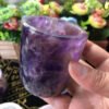 75mm Natural Rose Quartz Amethyst White Crystal Cup High Quality HandCarved Healing Crystal For Gift Collection Craft Home Decor