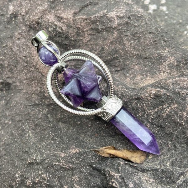 Pendant Stone Star | Amethyst Pendulum Necklace | Pendulum Crystal Necklace - Pendant