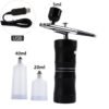 Pink Mini Air Compressor Kit Air-Brush Paint Spray Gun Airbrush For Nail Art Tattoo Craft Cake Nano Fog Mist Sprayer
