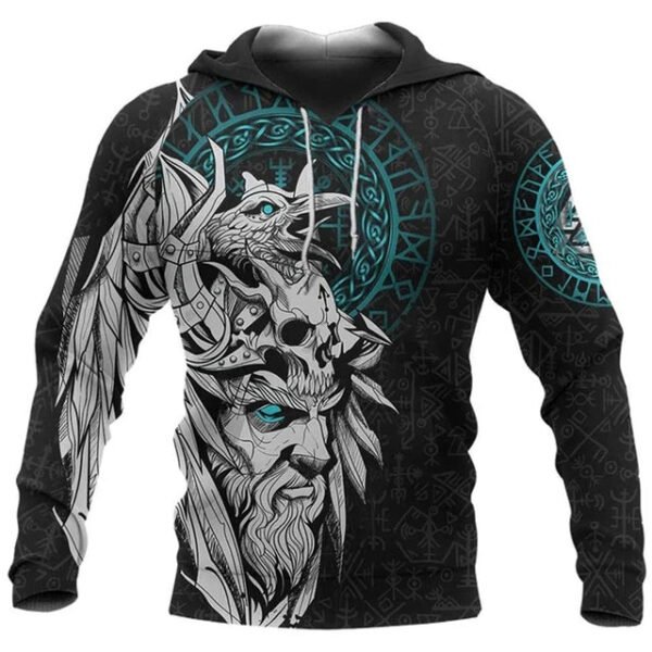 Elevate Your Street Style with 2024 Men's Hoodies: Featuring Eagle Tattoo Patterns and Viking-Inspired 3D Prints for a Fashionable and Casual Harajuku Hip Hop Look, Perfect for Autumn and Winter