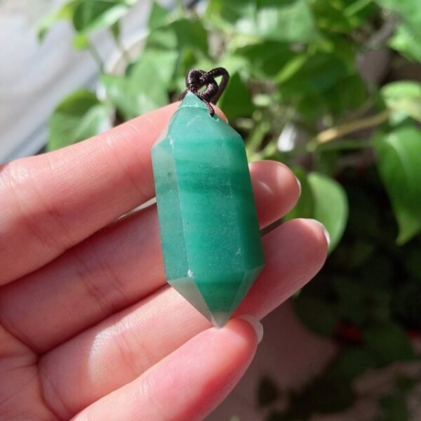 Big Natural Stone Crystal Jewelry Lapis Amethysts Opal Pink Quartz Obsidian Bullet Hexagonal Pendulum Pendant Necklace Amulet